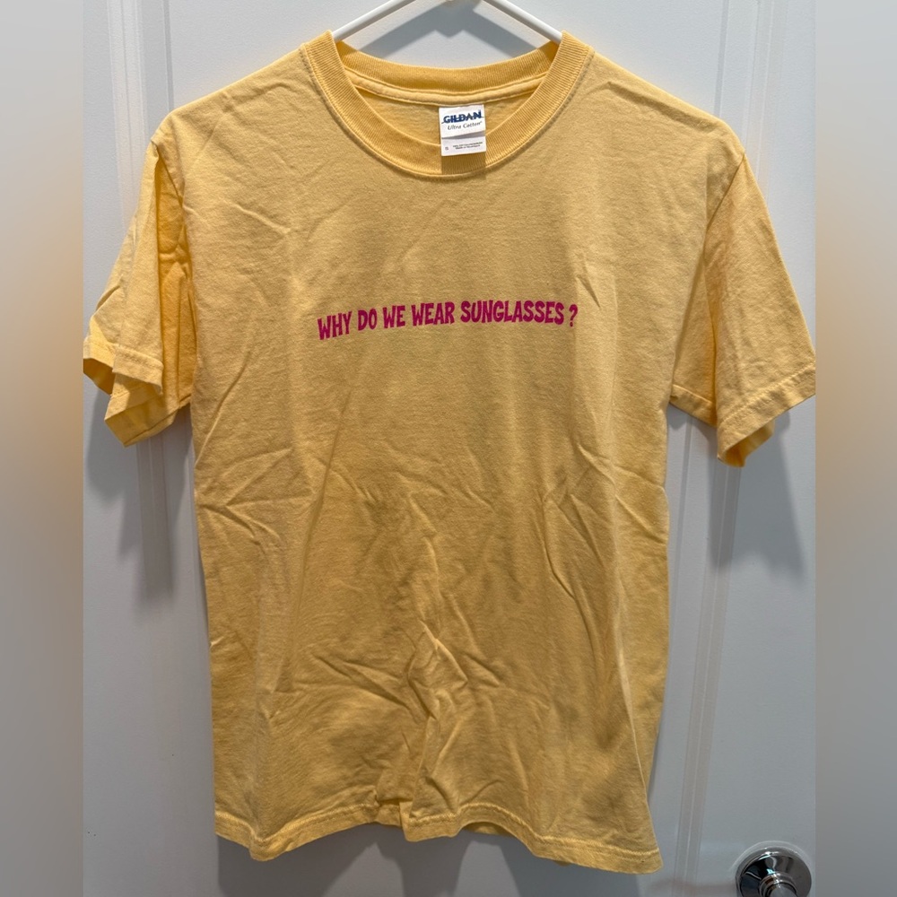 Pi Phi Yellow Tee with Pink Sun Graphic